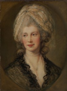 シャーロット女王、1782年頃（キャンバスに油彩） 作： Thomas Gainsborough
