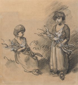 小枝を運ぶ少女の研究 作： Thomas Gainsborough