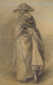 後ろから見た女性の習作、18世紀半ば 作： Thomas Gainsborough
