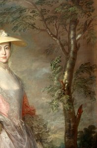 メアリー、ハウ伯爵夫人、1760年頃の絵画からの木の詳細（キャンバスに油彩） 作： Thomas Gainsborough