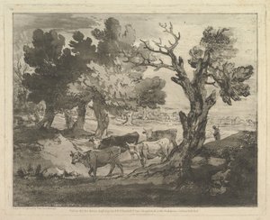 牧夫と牛のいる森の風景、1797年8月1日。