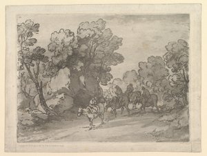 ライダーとの森の風景、1797年8月1日。 作： Thomas Gainsborough