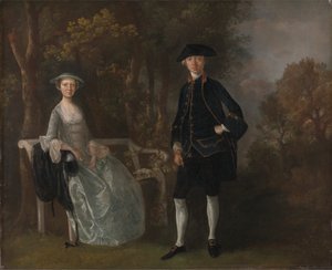 サフォーク州ヒントルシャム ホールのレディ ロイドと息子のリチャード サヴェージ ロイド 作： Thomas Gainsborough RA
