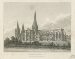 リッチフィールド大聖堂-サウスイーストビュー：彫刻、nd [c 1833]（印刷） 作： Thomas George Lomax