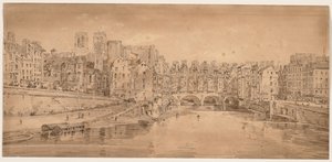 パリで最も美しい景色の 20 の選択: ポン ヌフから撮影したポン サン ミッシェルの眺め 作： Thomas Girtin