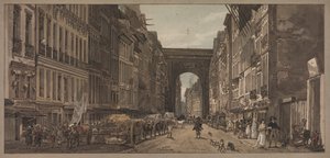 パリで最も美しい20の景色のセレクション：聖デニスの門の景色...、1803 作： Thomas Girtin