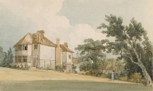 カントリーハウス、1797年頃（紙と黒鉛の上にペンとインクを備えたトイレ） 作： Thomas Girtin