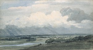 嵐の空のある風景 1800年頃 （紙に水彩、ボディカラー） 作： Thomas Girtin