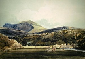 Mynnydd Mawr, North Wales (pencil & watercolor) 作： Thomas Girtin
