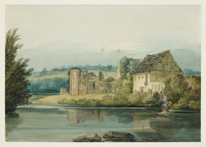 聖アガサ修道院、リッチモンド、ヨークシャー、1797年頃（紙に水彩、ガッシュ、インク、アラビアゴム、鉛筆） 作： Thomas Girtin