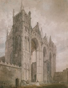 ピーターバラ大聖堂の西正面 作： Thomas Girtin