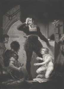 アーサー王子とヒューバート シェイクスピア、ジョン王、第 4 幕、第 1 場、1823 年から 24 年。 作： Thomas Goff Lupton