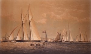 カンブリアがアングロアメリカンヨットレースで優勝、1868年 作： Thomas Goldsworth Dutton