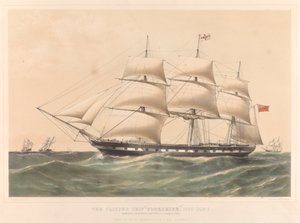 クリッパー船ヨークシャー号1100トン、1857-60年頃（彩色リトグラフ） 作： Thomas Goldsworth Dutton