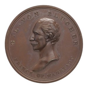 ワーテルローでのウェリントンとブリューチャーを記念したメダル 作： Thomas Halliday