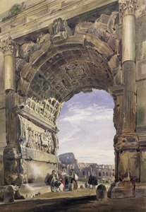 タイタスのアーチ、ローマ、1842 作： Thomas Hartley Cromek