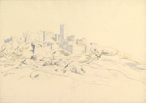 アレオパゴスのアクロポリス、アテネ、1846 年 4 月 24 日。 作： Thomas Hartley Cromek