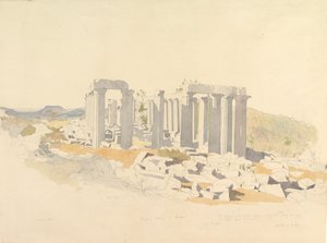 バサエのアポロ神殿（1843年）。 作： Thomas Hartley Cromek