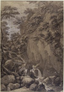 ジョージボーモント卿とジョセフファリントンが滝を描く1777年（ペンとインクで紙を洗う） 作： Thomas Hearne