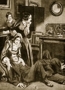 クロロホルムを発見したジェームス・シンプソンと助手たち（1847年11月）（リトグラフ 作： トーマス・ヒース・ロビンソン