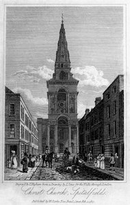 キリスト教会、スピタルフィールズ、ロンドン、1817年。 作： Thomas Higham