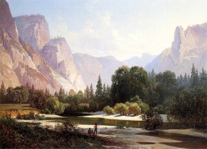 ヨセミテのピウテインディアンキャンプ、1890年 作： Thomas Hill