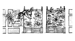 1586年の「庭師の迷宮」からの上げ床での植栽