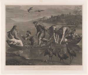 奇跡の大漁 魚の奇跡のドラフト / Noli timere: ex hoc jam homines eris capiens (オブジェクトのタイトル) ラファエロの版画 (シリーズ タイトル) The Raphael Cartoons (シリーズタイトル) 作： Thomas Holloway