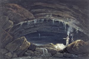 ポース・イル・オゴフの洞窟の開口部（水彩・紙） 作： Thomas Hornor