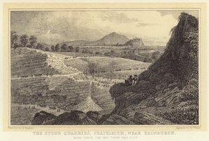 新市街を建設したエジンバラ近郊のクレイグリースの石切り場（彫刻 作： Thomas Hosmer (after) Shepherd
