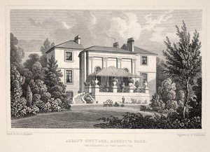 &39;ロンドンと19世紀の環境&39;パブのリージェンツパークのアルバニーコテージ。 Jones und Co.、1827-1829 作： Thomas Hosmer Shepherd