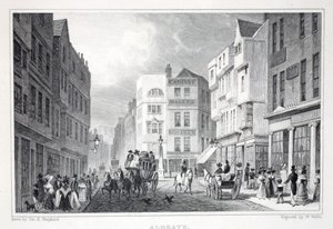 Aldgate、「ロンドンと19世紀の環境」パブから。 Jones und Co.、1827-1829 作： Thomas Hosmer Shepherd