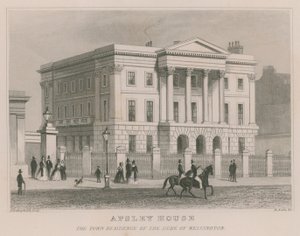 Apsley House、ハイドパークコーナー、ロンドン、ウェリントン公爵の邸宅 作： Thomas Hosmer Shepherd