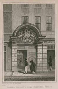 理髪師の外科医のホール、モンクウェルストリート、ロンドン 作： Thomas Hosmer Shepherd