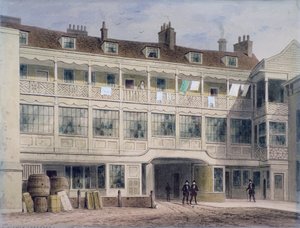 Belle Sauvage Yard、Ludgate Hill、ロンドン、c1850 作： Thomas Hosmer Shepherd
