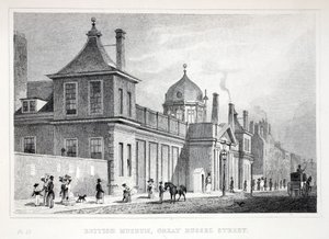大英博物館、グレートラッセルストリート、「19世紀のロンドンとその周辺」パブから。 Jones und Co.、1827-1829 作： Thomas Hosmer Shepherd