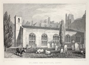 セントジョンザバプティスト教会、サボイ、「ロンドンと19世紀の周辺」パブから。 Jones und Co.、1827-1829 作： Thomas Hosmer Shepherd
