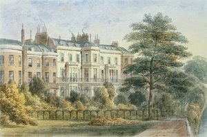 プリヴィガーデン（1788〜1850）1851年のサーロバートピールの家の東正面 作： Thomas Hosmer Shepherd
