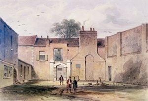 トシルフィールズ刑務所への入り口、1850 作： Thomas Hosmer Shepherd
