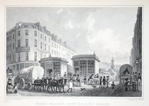 フリーボーンストリート、ホルボーンブリッジ、「ロンドンとその周辺19世紀の環境」パブ。 Jones und Co.、1827-1829 作： Thomas Hosmer Shepherd