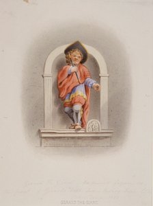 ジェラルド ザ ジャイアント、ジェラルド ホール、ベーシング レーン、ロンドン、1852 年 作： Thomas Hosmer Shepherd