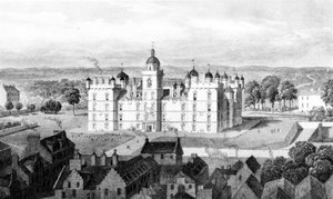 キャッスルヒルにあるヘリオット病院、ウィリアムワトキンス作、1830年頃 作： Thomas Hosmer Shepherd