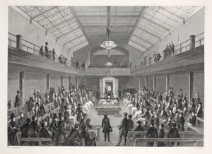 House of Commons、「ロンドンのインテリアとコスチュームとセレモニー」のパブから。ジョセフミード、ロンドン、1843年頃（鋼の彫刻） 作： Thomas Hosmer Shepherd