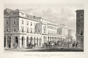 イタリアのオペラハウス、ヘイマーケット、「ロンドンと19世紀の環境」パブから。 Jones und Co.、1827-1829 作： Thomas Hosmer Shepherd