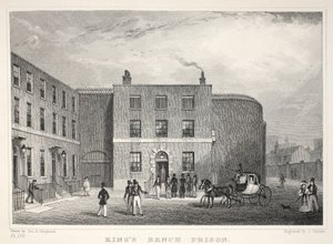 キングスベンチ刑務所、セントジョージズフィールズ、「ロンドンと19世紀の環境」パブから。 Jones und Co.、1827-1829 作： Thomas Hosmer Shepherd