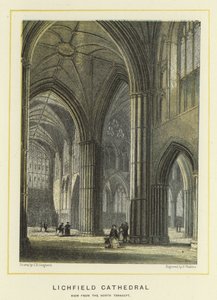 リッチフィールド大聖堂、北の翼廊からの眺め 作： Thomas Hosmer Shepherd