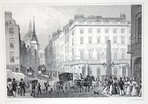 Ludgate Hill、フリートストリート、「ロンドンと19世紀の周辺」パブ。 Jones und Co.、1827-1829 作： Thomas Hosmer Shepherd