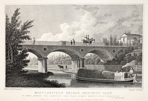 「ロンドンと19世紀の環境」パブのリージェンツパークのマックルズフィールドブリッジ。 Jones und Co.、1827-1829