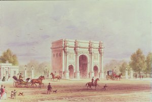 マーブルアーチ、1851年頃 作： Thomas Hosmer Shepherd