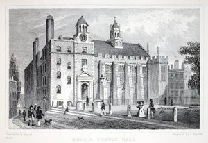 「ロンドンと19世紀の環境」パブのミドルテンプル。 Jones und Co.、1827-1829 作： Thomas Hosmer Shepherd